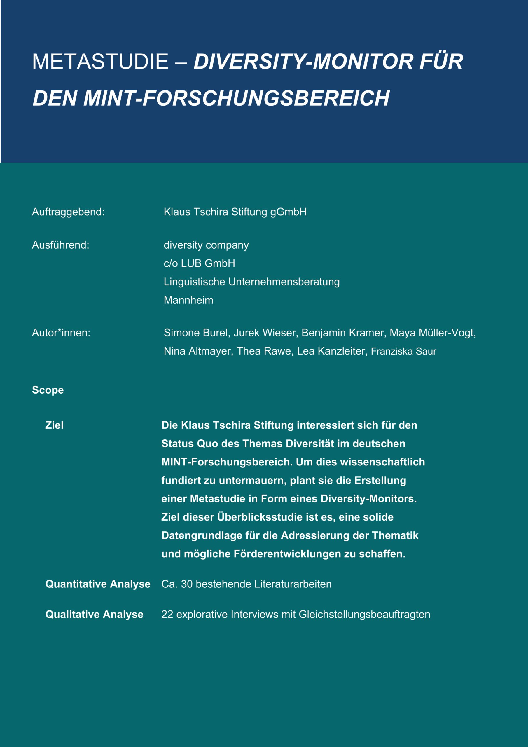 Cover Diversity-Monitor, zur Studie